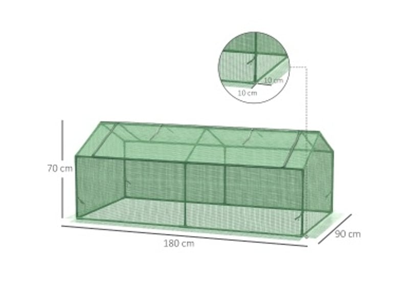  Serre à foil avec fenêtres - mini serre tomates 180 x 90 x 70 cm vert  - Conforama D