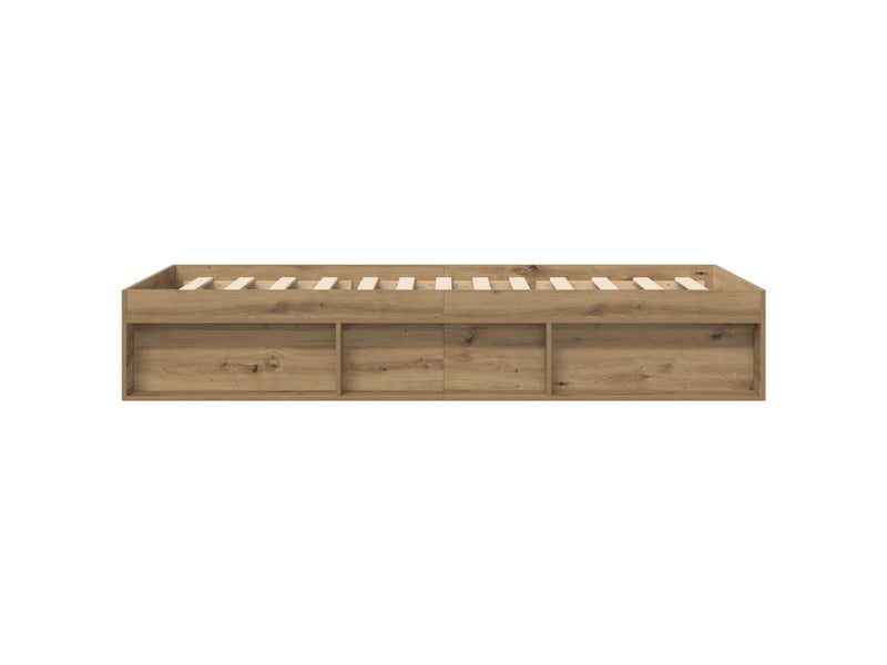 Lit simple- lit adulte - cadre de lit avec rangement chêne artisanal 80 x 200 cm - Conforama D
