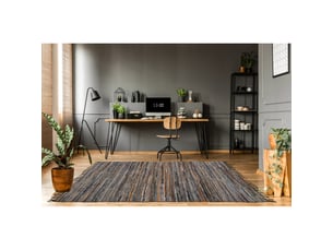 Tapis en cuir véritable sonipat multicolore