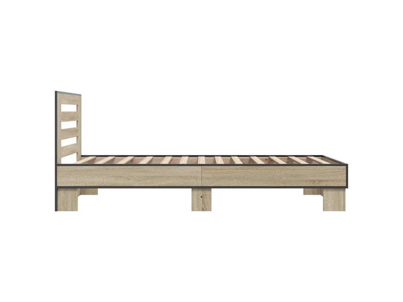Lit simple- lit adulte - cadre de lit avec tête de lit chêne sonoma 80 x 200 cm - Conforama D