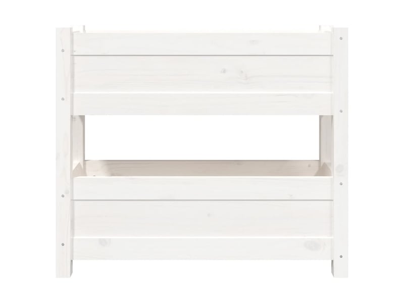  Jardinière - bac à fleurs blanc 77x25x66 cm bois massif de pin  - Conforama E