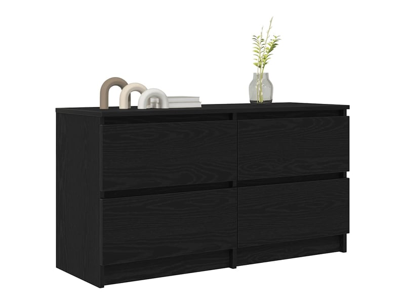  Meuble tv - banc tv - meuble de rangement noir 100x35x54 cm bois d'ingénierie  - Conforama D