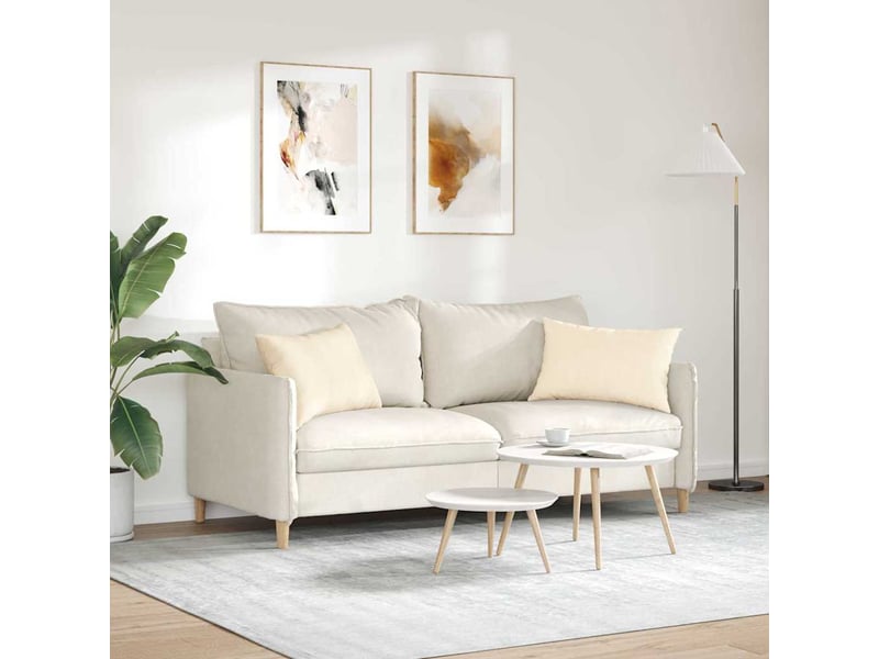  Lot de 2 coussins de canapé, coussins décoratifs crème 60 x 40 cm cf59048  - Conforama D