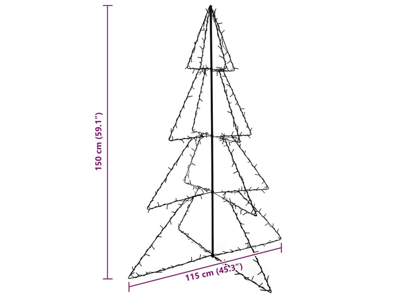  Arbre de noël, sapin de noël cône 240 led d'intérieur-d'extérieur 115x150 cm  - Conforama E