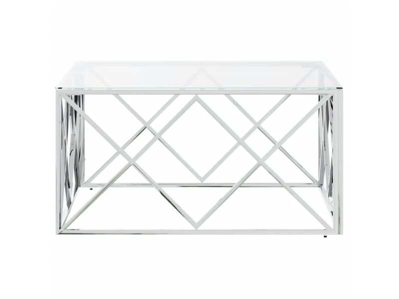  Table basse | table d'appoint salon 80x80x40 cm acier inoxydable et verre shl1126  - Conforama D