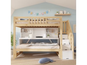 Lit superposé 90x200 cm <strong></strong> <strong></strong> coloris naturel