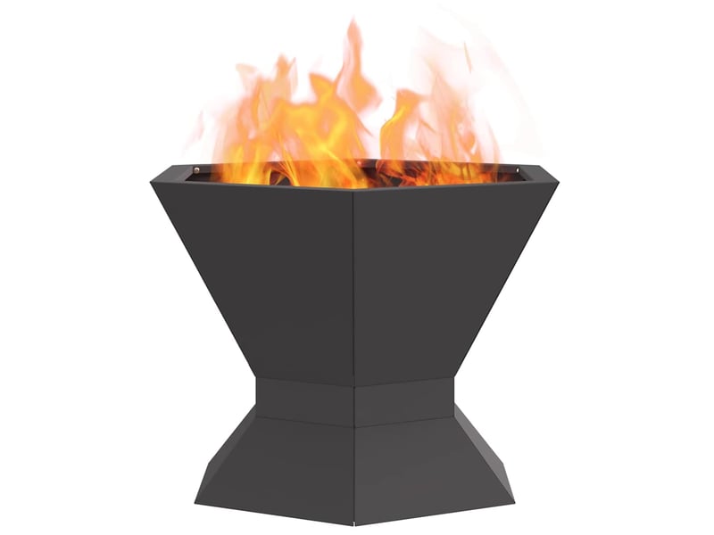  Brasero exterieur, foyer camping noir 50x50x40 cm acier patiné  - Conforama C