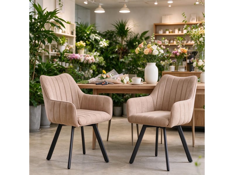  Chaise de salle à manger - chaises pivotantes modernes, kaki, lot de 2 chaises rembourrées pivotantes à 360 degrés  - Conforama B
