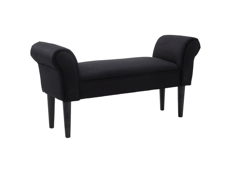  Banc de lit, design intemporel, revêtement souple, jusqu'à 130 kg, noir, 102 x 36 x 51 cm  - Conforama A
