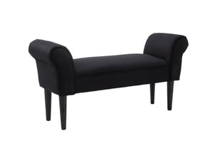 Banc de lit, design intemporel, revêtement souple, jusqu'à 130 kg, noir, 102 x 36 x 51 cm