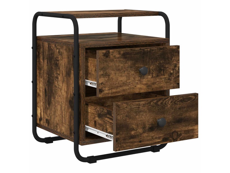 Table de chevet - cabinet de chevet - table de nuit 2 pc chêne fumé bois d'ingénierie - Conforama D