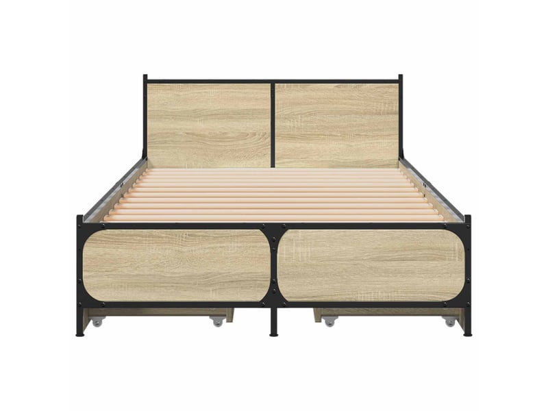  Lit simple- lit adulte -  cadre de lit avec tête de lit chêne sonoma 80 x 200 cm  - Conforama C