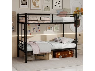 Lit superposé 90x190 cm <strong></strong> <strong></strong> coloris noir