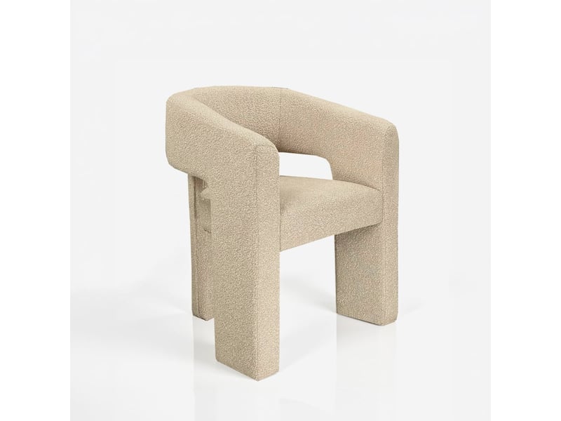  Fauteuil rembourré en tissu pour salon gianna - beige  - Conforama A