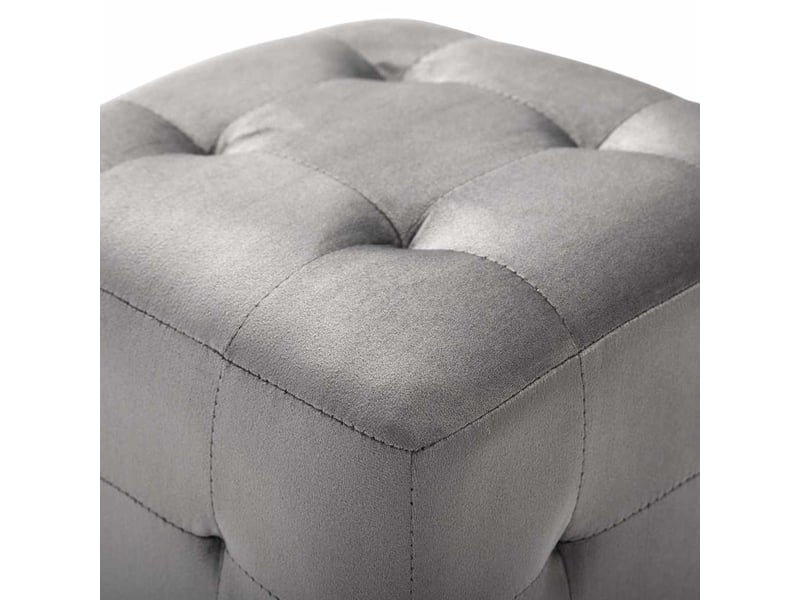  Lot de 2 tables de chevet - cabinet de chevet - table de nuit gris 30x30x30 cm tissu velours  - Conforama C
