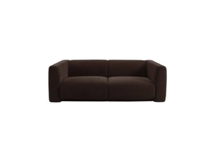 Canapé droit fixe   3 places Tissu marron
