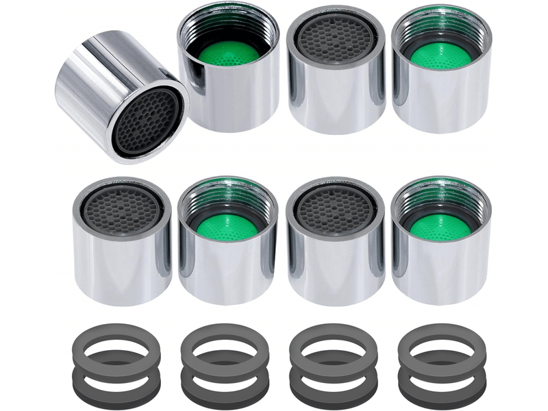  Lot de 8 aérateurs m18 pour robinets – économiseur d’eau avec joints pour cuisine et salle de bain, compatible avec la plupart des robinets.  - Conforama A