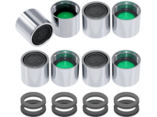 Lot de 8 aérateurs m18 pour robinets – économiseur d’eau avec joints pour cuisine et salle de bain, compatible avec la plupart des robinets.
