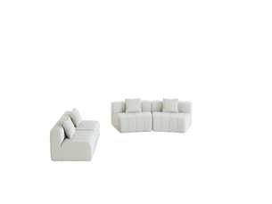 Canapé 4 places, canapé de salon, forme incurvée, pour salon, chambre, bureau, mobilier pour espace de vie, en chenille