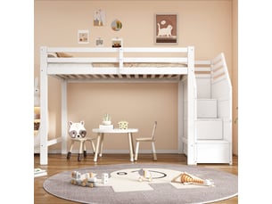 Lit mezzanine 90x200 cm <strong></strong> <strong></strong> coloris blanc