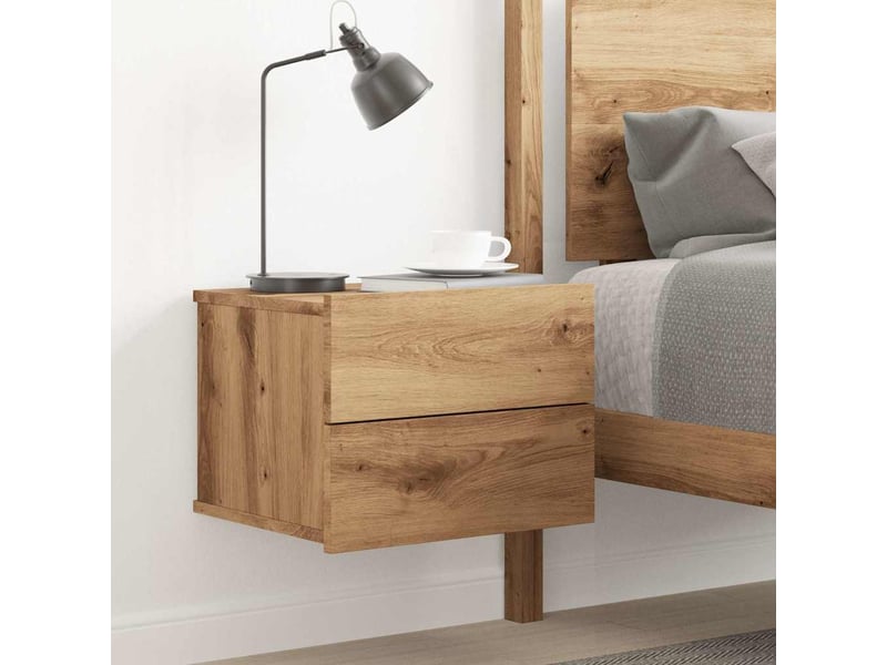  Table de chevet - cabinet de chevet - table de nuit murale chêne artisanal 40x32x30 cm  - Conforama B