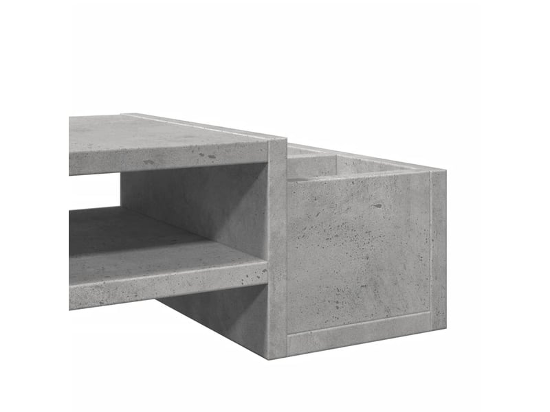  Support de moniteur table meuble bureau avec rangement bois d'ingénierie gris 02_0044926  - Conforama E