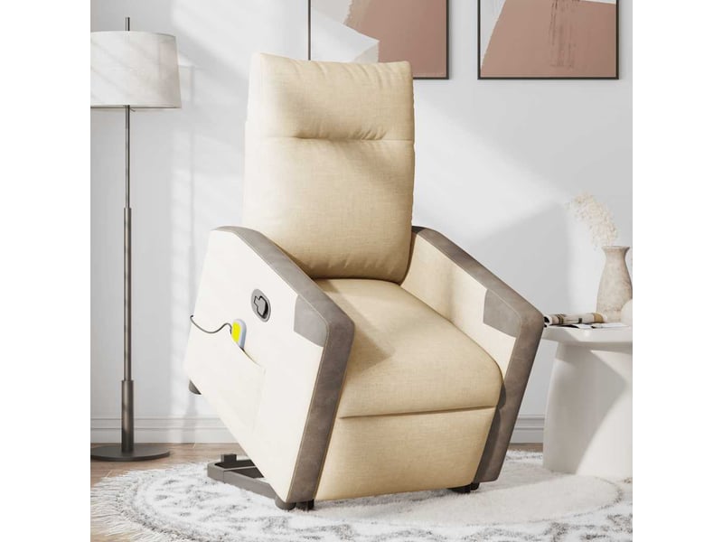 Fauteuil inclinable de massage, fauteuil relax crème tissu shl86537 - Conforama C