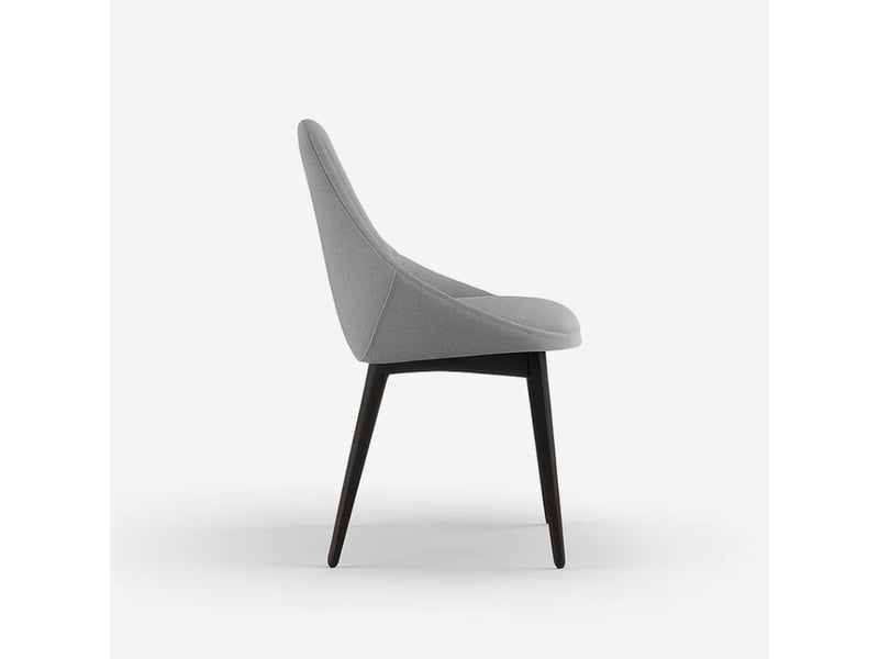  Lot de 4 chaises de salle à manger rembourrées en tissu delphi - gris clair  - Conforama E
