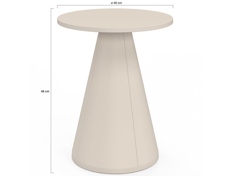  Lot de 2 tables d'appoint rondes, bouts de canapé, tables de chevet eleonore 40 cm métal beige  - Conforama E