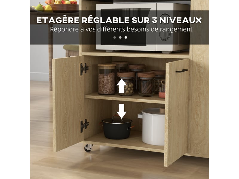 Desserte chariot cuisine multi rangements avec 75 x 40 x 80,5 cm roulettes  - Conforama R