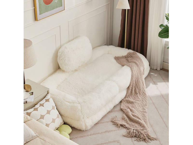  Fauteuil de sol convertible modenvie 5 positions beige 102 x 89 x 88 cm polyester  - Conforama E