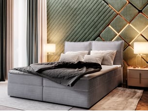 Lit avec rangement 180x200 cm <strong>MASSENO</strong> <strong></strong> coloris gris