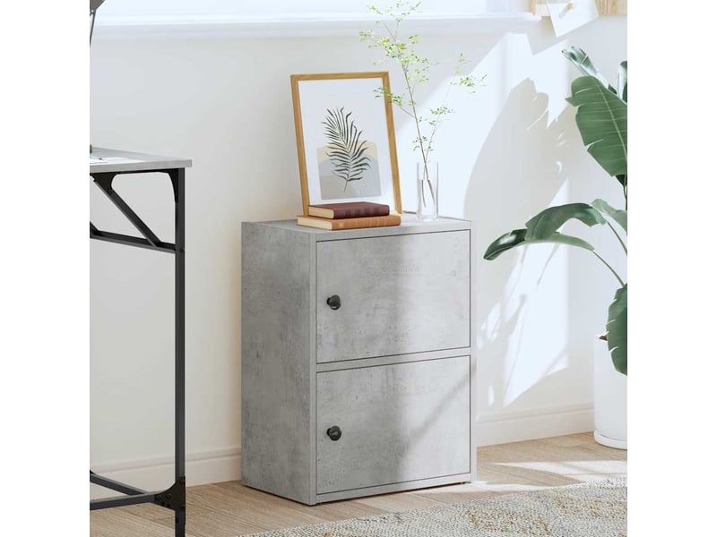  Bibliothèque, meuble de rangement salon gris béton 40x24x52 cm bois d'ingénierie  - Conforama C