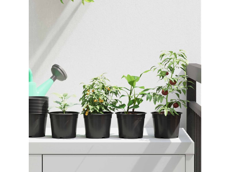  Jardinière - pot à fleurs rond 50 pcs noir ø 10 x 8 cm plastique  - Conforama B