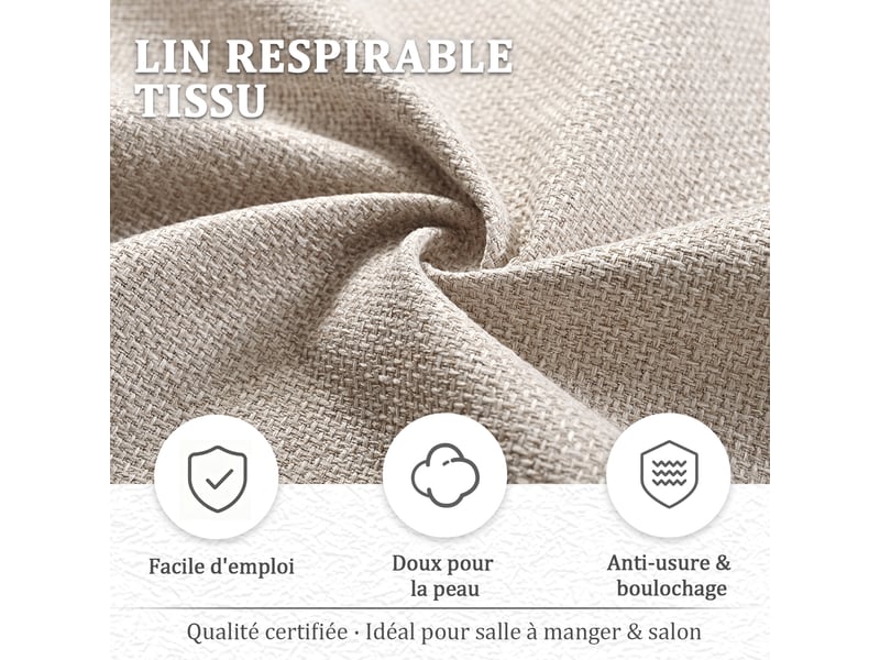  Chaise de salle à manger pivotante 360° design cocon – goeurvant, tissu effet lin, rembourré, beige  - Conforama R