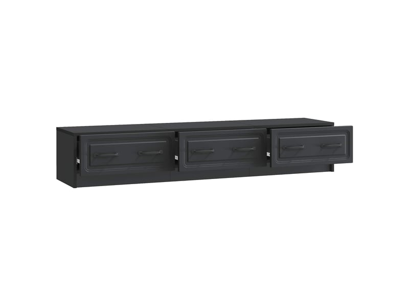  Meuble tv - banc tv - meuble de rangement 147 x 34,5 x 27 cm noir bois d'ingénierie  - Conforama E