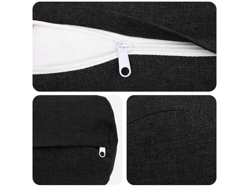  Lot de 2 coussins avec oreiller, coussins décoratifs heerlen noir tissu cf50288  - Conforama E