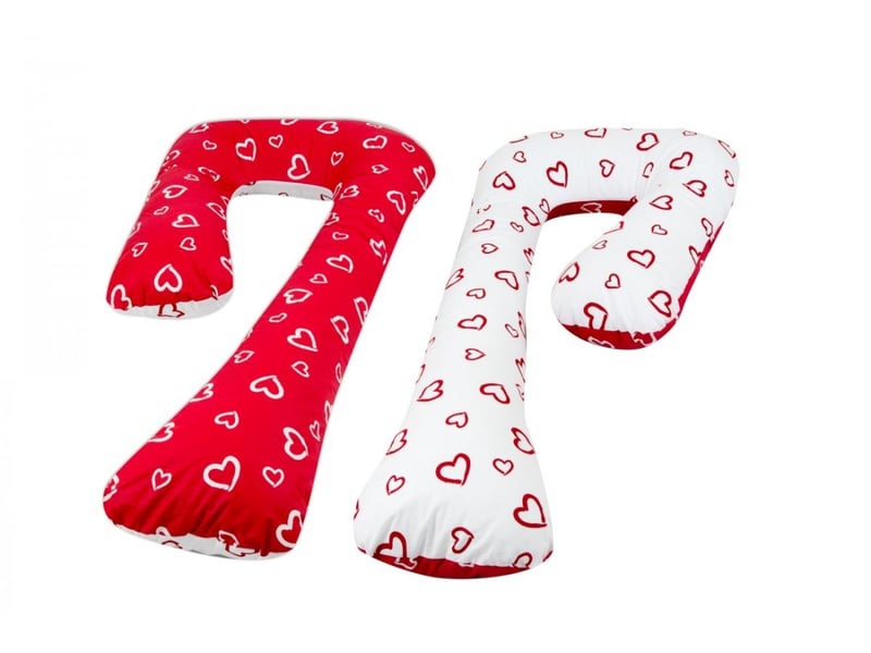  Coussin d'accouchement prepost natal coeurs blancs sur fond rouge - coeurs rouges sur f 4200326.23 - Conforama A
