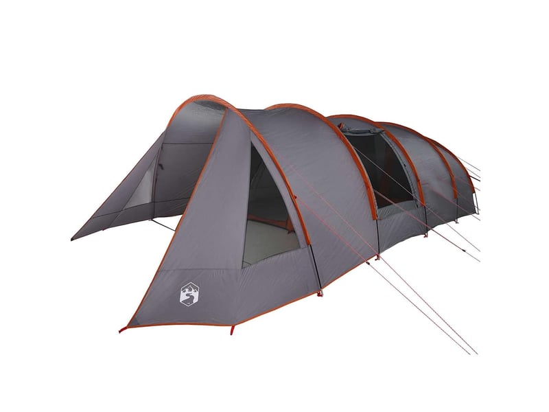  Tente tunnel, tente de camping 6-persoons 6 personne gris et orange shl49299  - Conforama D