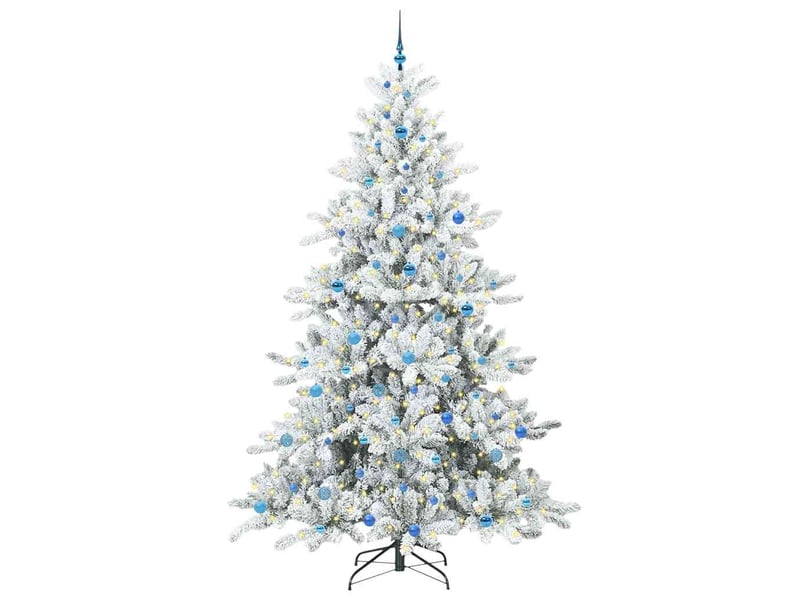  Sapin de noël, arbre de noël artificiel à branches articulées blanc 240 cm cf61076  - Conforama C