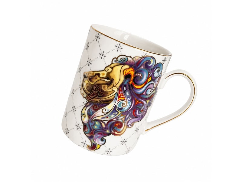  Mug à motif quadrillé et lion, 350 ml  - Conforama A
