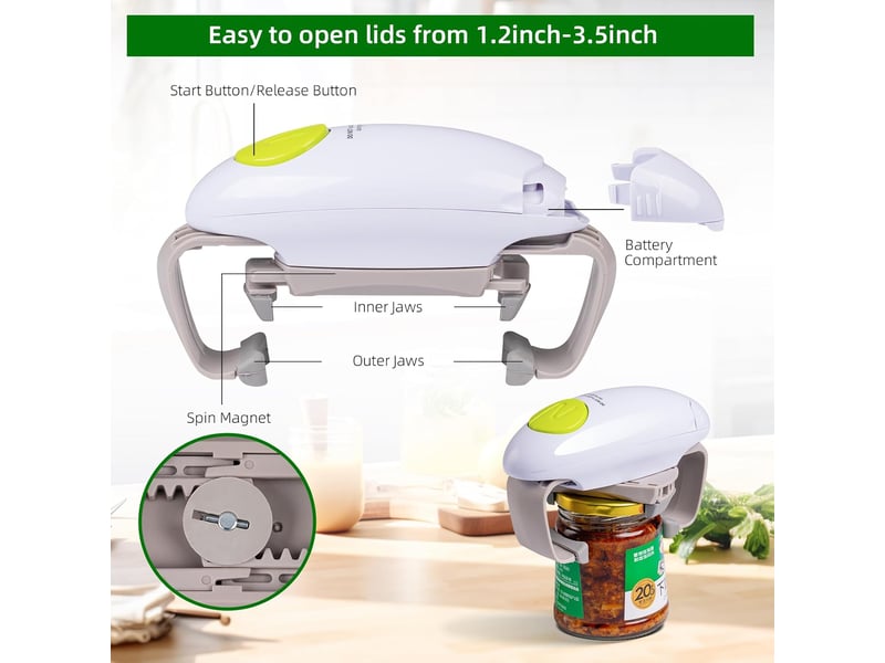 (piles non incluses) ouvre-boîte électrique portable à bord lisse, ouvre-boîte automatique mains libres, ustensile de cuisine, ouvre-boîte à piles, ga GTR03820 - Conforama C