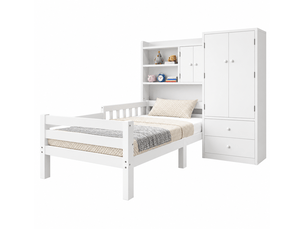 Lit avec rangement 90x200 cm <strong></strong>  <strong></strong> coloris blanc