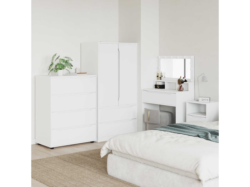  Armoires de rangement salon 80 x 48 x 105 cm bois d'ingénierie blanc  - Conforama B