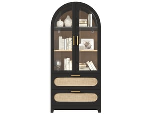 Vitrine coloris noir 3 étagère(s) MODENVIE - 80 cmx175 cm