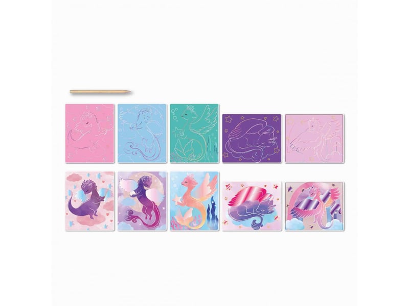  Artissimo 10 tableaux a gratter - dragons mignons CREA043 - Conforama B