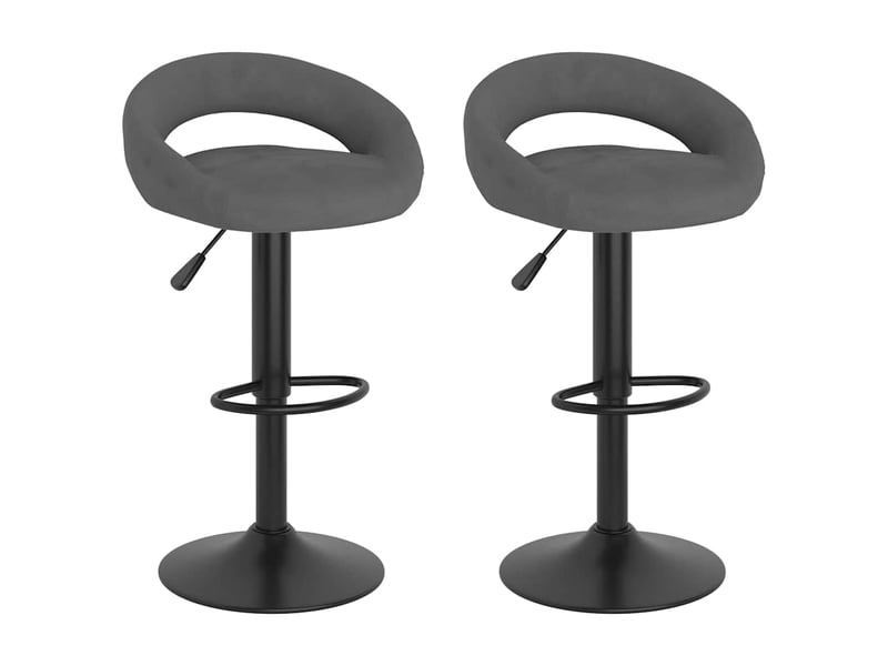  Lot de 2 tabouret de bar, chaise de bar gris foncé velours shl15255  - Conforama A