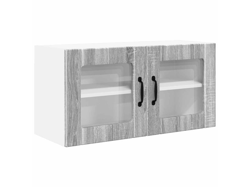 Meuble mural de cuisine, cabinet en verre mural gris sonoma 80x31x40cm - Conforama A