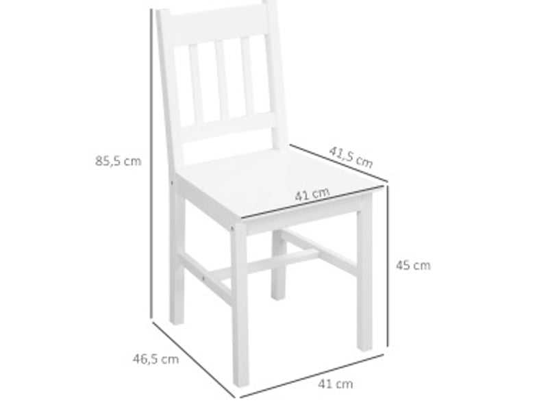  Chaises de salle à manger lot de 2 en bois blanc evryae  - Conforama D