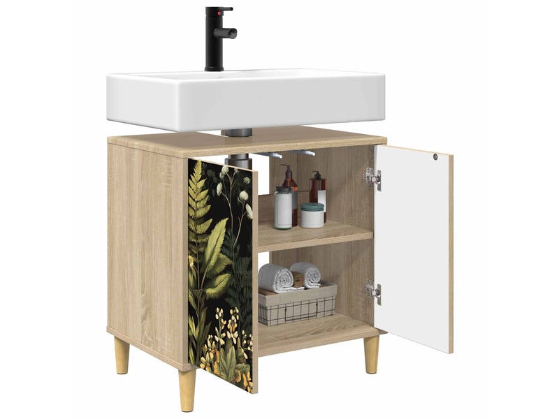  Armoire de salle de bain, meuble de rangement rhenen sonoma 60x40x60 cm  - Conforama C